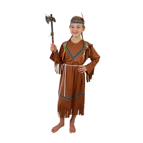 Rappa Detský kostým indiánka s čelenkou a perím (M)