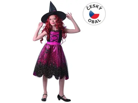 MaDe 09192 - Šaty na karneval - čarodejnica, 110 - 120 cm