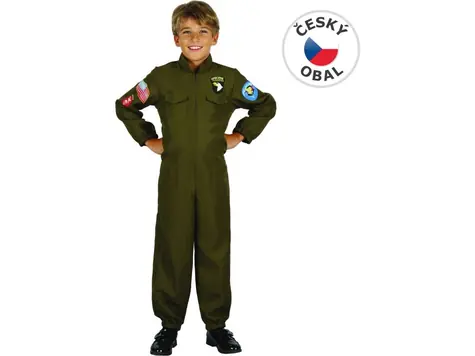 MaDe 09381 - Šaty na karneval - vojenský pilot, 110 - 120 cm
