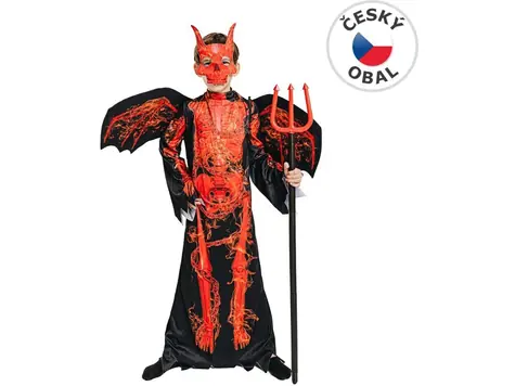 MaDe 15917 - Šaty na karneval - čert kostra, 130 - 140 cm