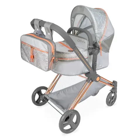 DeCuevas Skladací kočík pre bábiky 3 v 1 s batôžkom CITY X 2024 - 73 cm / od 3 rokov