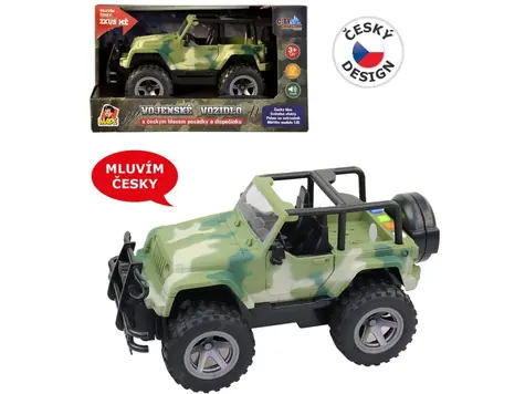 MaDe 03226 Jeep vojenský na zotrvačník s reálnym hlasom posádky / od 3 rokov