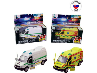 MaDe 06441 Auto záchranárske SK / 2 druhy / 11 cm / pullback / od 3 rokov