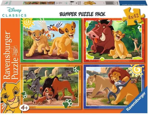 Ravensburger Disney: Leví kráľ / 4x42 dielikov / od 4 rokov