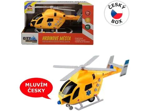 MaDe 07635 Vrtuľník záchranný na zotrvačník so svetlom a zvukom / 20 cm / od 3 rokov