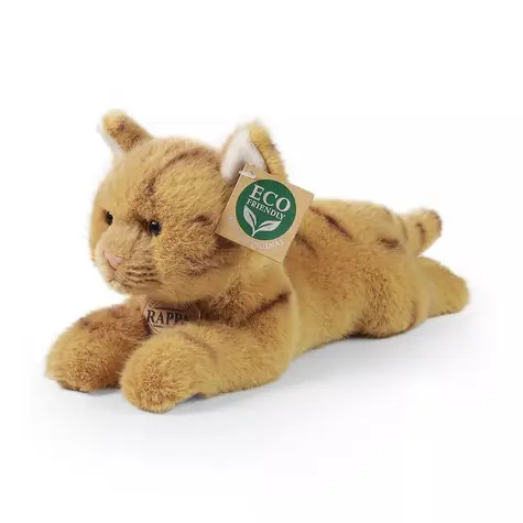 Rappa Plyšová mačka ležiaca hnedá 20 cm / ECO-FRIENDLY / od 0 rokov