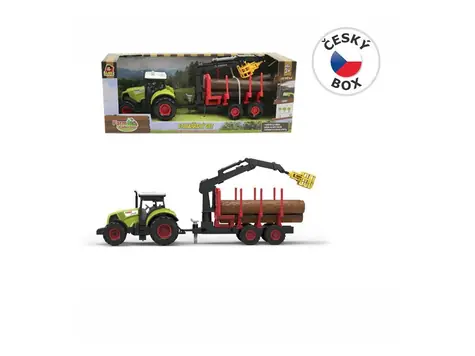 MaDe 07213 Traktor s prívesom, ramenom, zelená / od 3 rokov