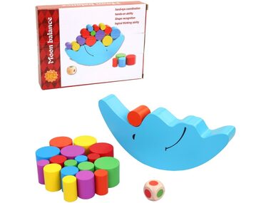 MaDe 20272 Drevené valčeky s mesiacom / od 3 rokov