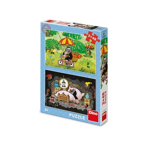 Dino Puzzle Krtkov deň / 2x48 dielikov / od 4 rokov