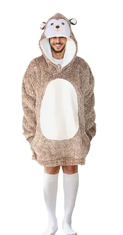 Cozy Noxxiez CH366 Ježko - hrejivá televízna mikinová deka s kapucňou pre teenagerov a dospelých