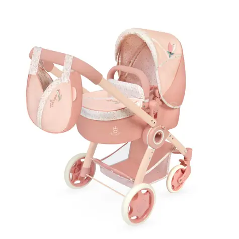 DeCuevas 80574 Skladací kočík pre bábiky 3 v 1 s taškou Tulipe 2025 - 70 cm