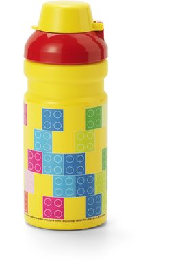Smartlife Lego Brick fľaša na pitie - červená/žltá
