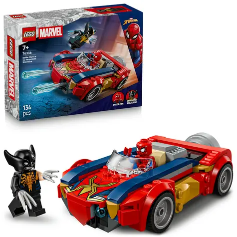 LEGO® | MARVEL 76336 Spiderman a auto vs. venomizovaný Wolverine / Počet dielikov: 134 / od 7 rokov