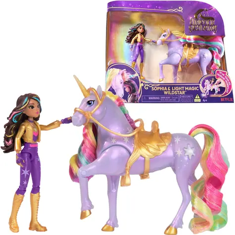 Spin Master Unicorn Academy svetelný jednorožec a figúrka 11 cm Sophia & Wildstar / od 4 rokov