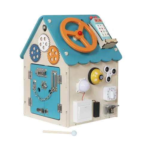 2Kids Toys Activity board Domček tyrkysová / od 3 rokov