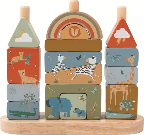 2Kids Toys Nasadzovanie kociek Safari / od 1 roka