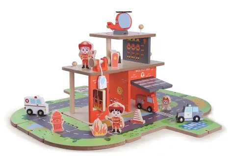 2Kids Toys Drevená stanica Hasiči 2 in 1 / od 3 rokov