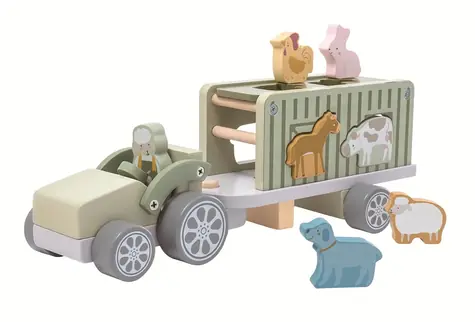2Kids Toys Drevené auto so zvieratkami / od 1 roka