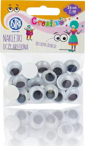 ASTRA CREATIVO Samolepiace oči 15mm Harlekýn