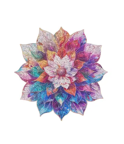 Robotime Drevené puzzle Kvetinová mandala / 200 dielikov / od 14 rokov