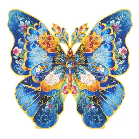 Robotime Drevené puzzle Motýľ Morpho Helena / 200 dielikov / od 14 rokov