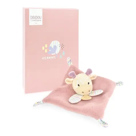 Doudou Plyšový muchláčik ružový Žirafa 19 cm / od 0 mesiacov