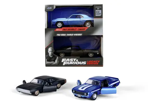 Jada Rýchlo a zbesilo Twin Pack Chevrolet Camaro 1969 a Dodge Charge Wide Body 1968 / 1:32 / Wave 2/1 / od 8 rokov