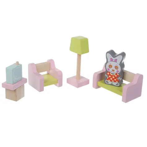 CUBIKA 15030 Obývacia izba - drevený nábytok pre bábiky / od 3 rokov