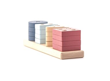 CUBIKA Pastel 15863 Triedime tvary V - drevená skladačka / 17 dielov / od 18 mesiacov