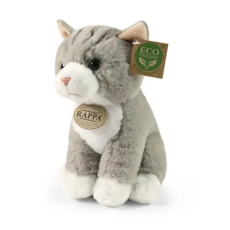 Rappa Plyšová mačka sediaca šedá (Soft Collection) 23 cm / ECO-FRIENDLY / od 0 mesiacov 