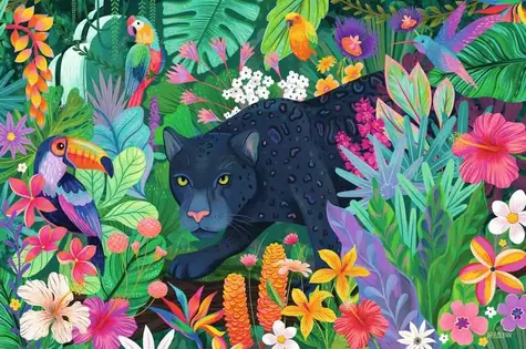 Ravensburger 120017486 Panter v rozkvitnutej džungli 3000 dielikov / vek od: 14 rokov / verzia: medzinárodná
