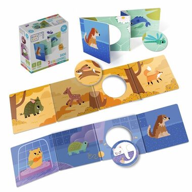 KukiKuk 80058 - Sada 3 KUKI leporel Zvieratká / od 12 mesiacov