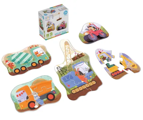 KukiKuk 80060 - Veľké puzzle Stavebné stroje / od 2 rokov