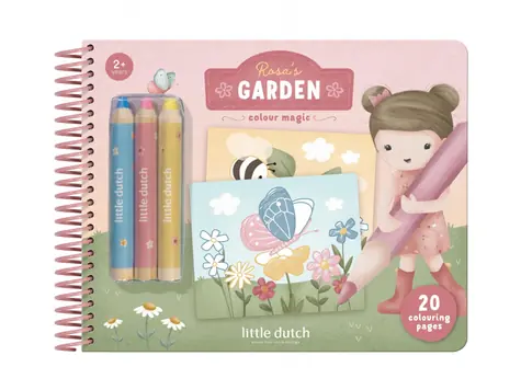 Little Dutch Omaľovánky s pastelkami Záhrada Rosa / od 2 rokov