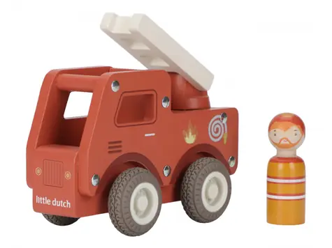 Little Dutch Hasičské auto drevené / od 18 mesiacov