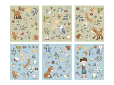Little Dutch Sada so samolepkami Forest Friends / od 3 rokov