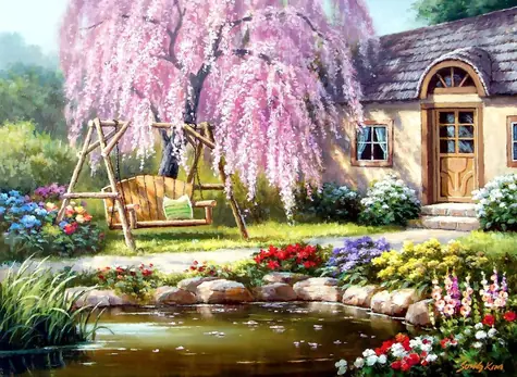 ANATOLIAN Puzzle Chata pri čerešňovom strome /1000 dielikov/ od 12 rokov