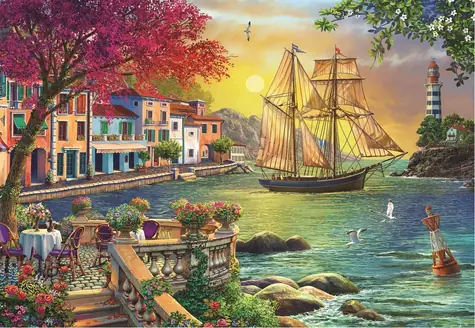 ANATOLIAN Puzzle Krásny západ slnka NAD prístavom /2000 dielikov/ od 12 rokov