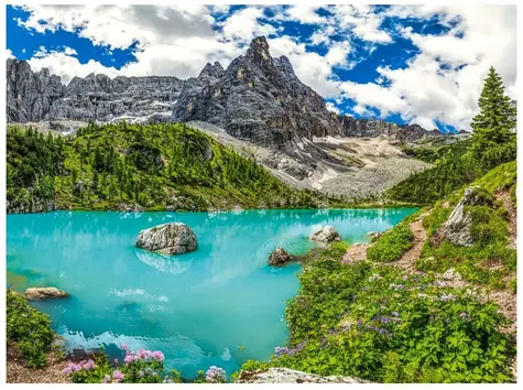 Castorland 201006-2 Puzzle Jazero Sorapis, Alpy, Taliansko / 2000 dielikov / od 9 rokov