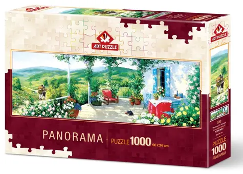 ART PUZZLE 5349 Panoramatické puzzle Hosť na verande / 1000 dielikov / od 15 rokov