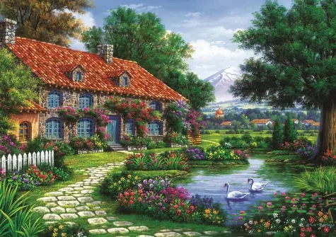 ART PUZZLE 4551 Puzzle Záhrada s labuťami / 1500 dielikov / od 15 rokov