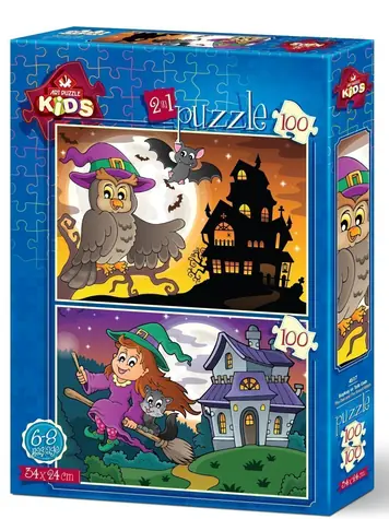 ART PUZZLE 4517 Puzzle Sova a čarodejnice / 2x100 dielikov / od 7 rokov