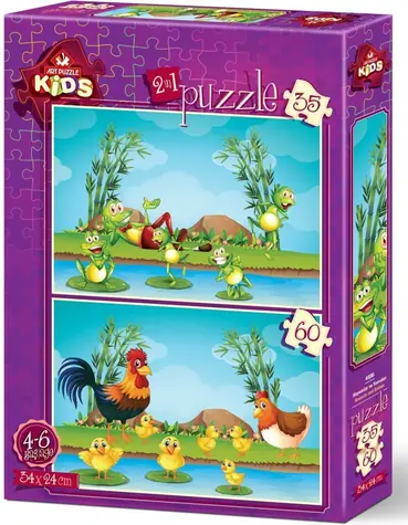 ART PUZZLE 4496 Puzzle Zvieratká s mláďatkami / 35+60 dielikov / od 4 rokov