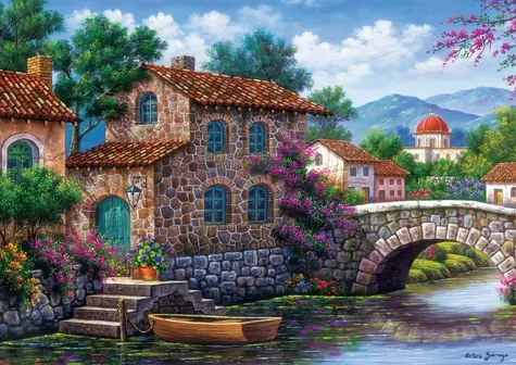 ART PUZZLE 5070 Puzzle Kanál s kvetinami / 500 dielikov / od 8 rokov