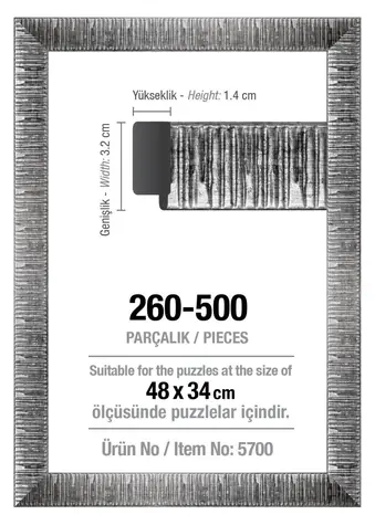 ART PUZZLE 5700 Rám na puzzle 48x34cm strieborný 