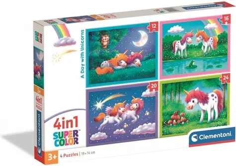 Clementoni 21740 Puzzle Jednorožce 4v1 (12+16+20+24 dielikov) / od 3 rokov