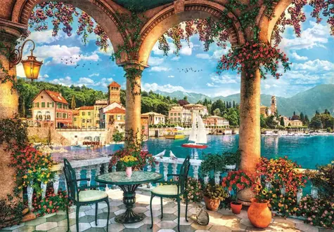 Clementoni 39930 Puzzle Výhľad na jazero Como 1000 dielikov