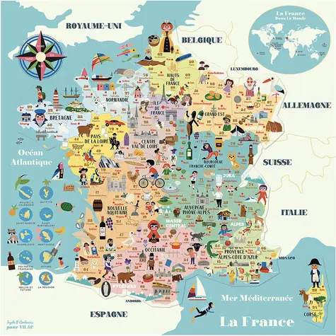 Vilac Magnetická mapa Francúzsko / od 5 rokov