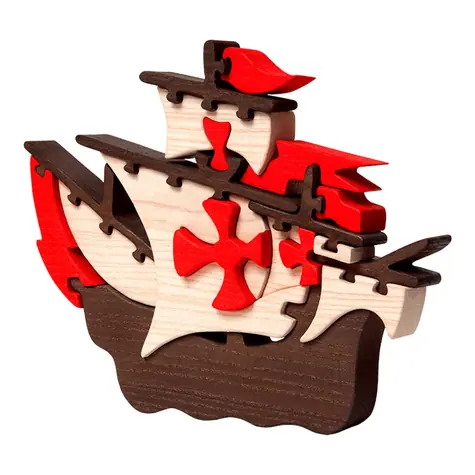 Fauna Drevené vkladacie puzzle z masívu loď Santa Maria / od 3 rokov