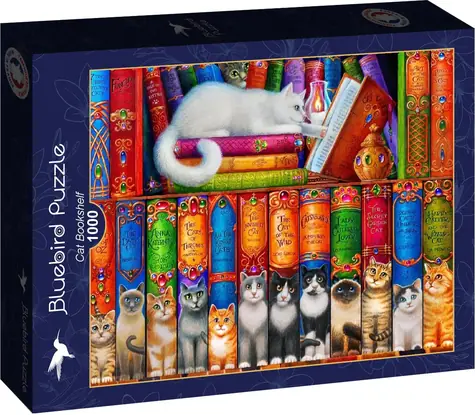 BlueBird Puzzle Mačacia knižnica / 1000 dielikov / od 14 rokov